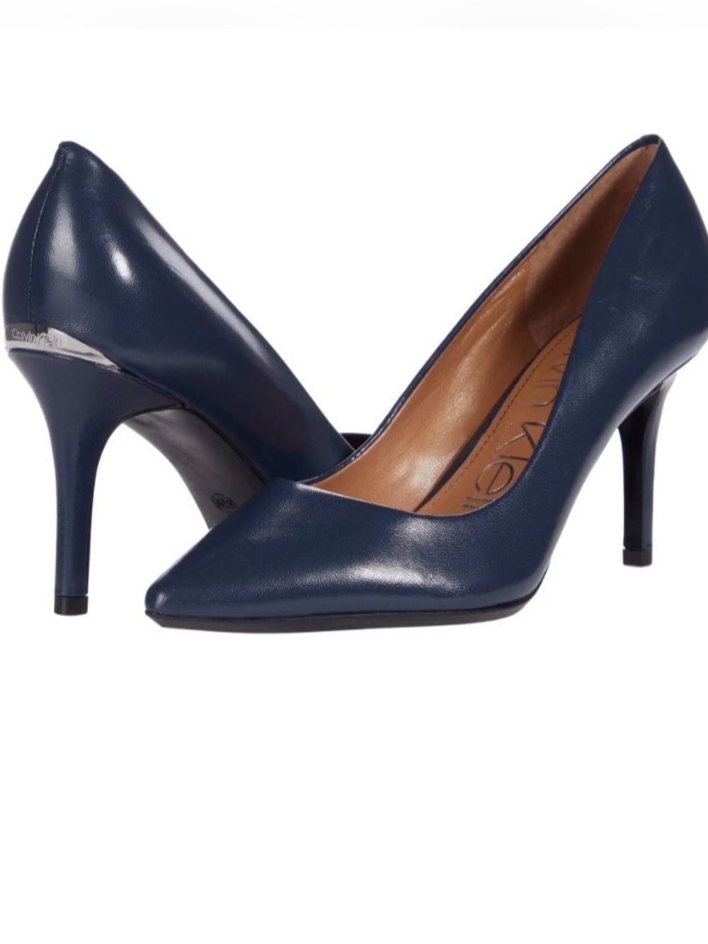 New Calvin Klein Gayle Navy Patent Pumps